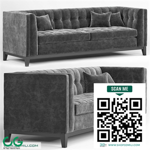 Eichholtz Aldgate Modern Classic Black Velvet Modular Sofa
